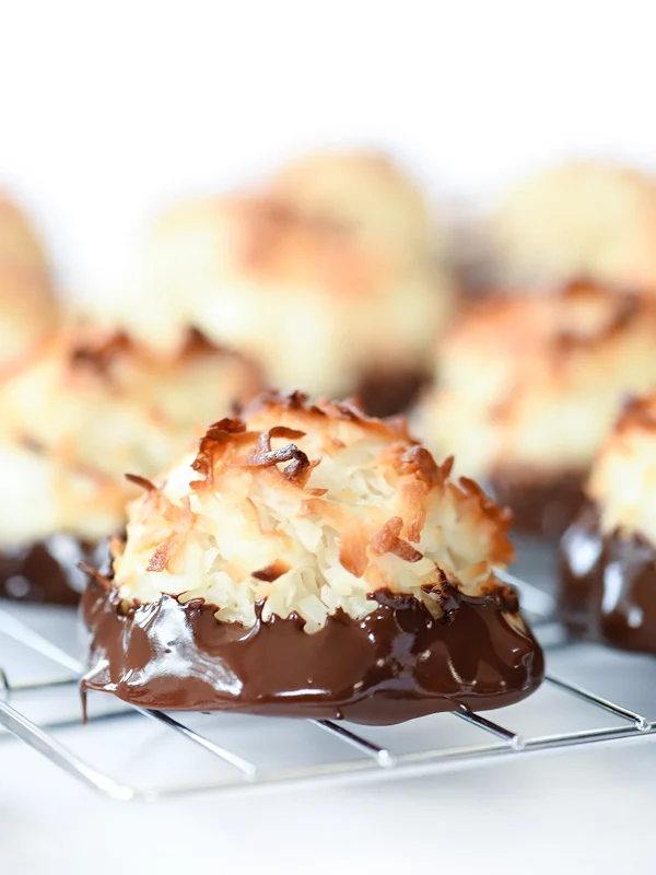 Chocolate Dipped Coconut Macaroons
